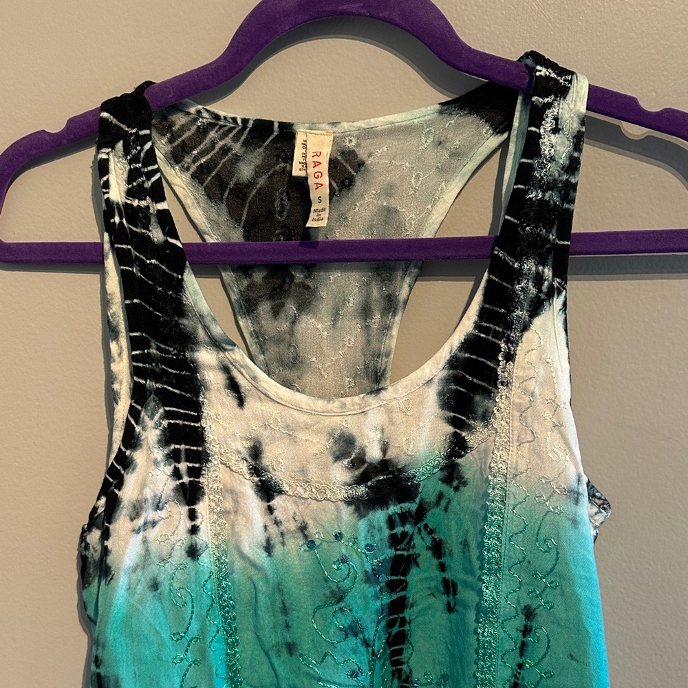 RAGA Tie-Dye Tank Top - Teal and Black - Picture 7 of 8